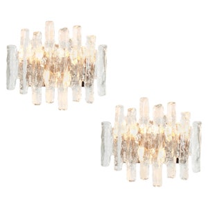 Pair of Large Murano Glass Wall Sconces by Kalmar, Austria, 1960s