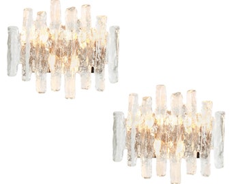 Pair of Large Murano Glass Wall Sconces by Kalmar, Austria, 1960s