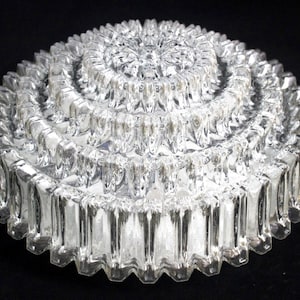 Round Textured Glass Flush Mount by Limburg, Germany, 1970s