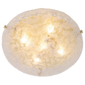 Large Brass Flushmount Murano by Hillebrand, Germany, 1970s