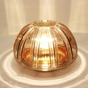 1 of 2 Brass and Amber Glass Sconces or Flush Mount by Limburg, Germany, 1960s