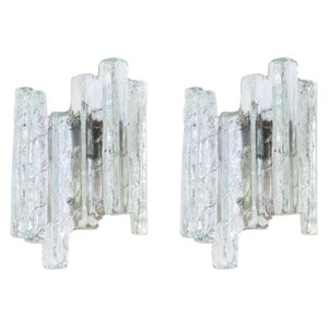 Pair of Large Kalmar Style Sconces Murano Wall Lights, Austria, 1960s