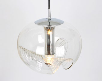 1 of 9 Large sputnik Glass Pendant Light by Koch and Lowy, Peill & Putzler, Germany 1970s - Space Age