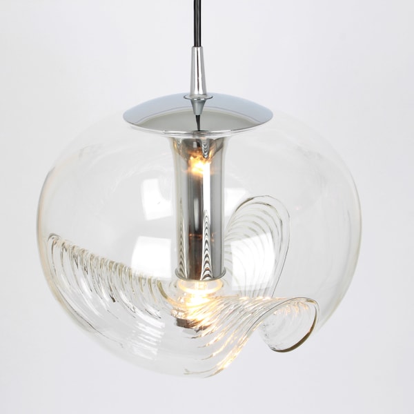 1 of 9 Large sputnik Glass Pendant Light by Koch and Lowy, Peill & Putzler, Germany 1970s - Space Age