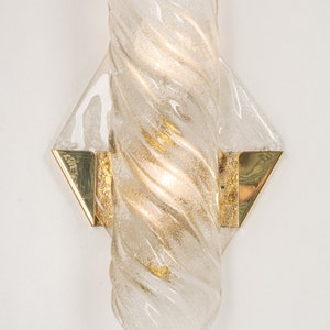 Paire de grandes sconces angulaires de verre de Murano de vanité par Hillebrand, Allemagne, années 60 image 8