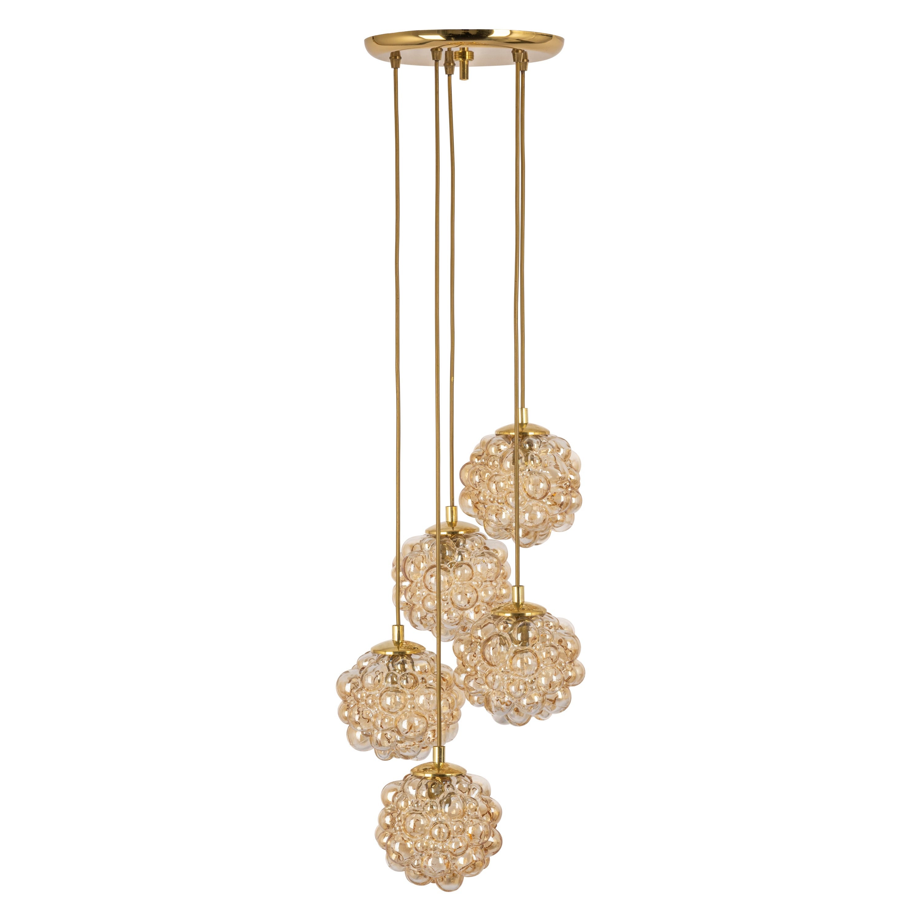 Cascading glass bubble chandelier deals