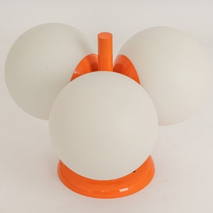 1 of 3Midcentury Orbital Ceiling /Wall Lamp in Orange by Kaiser, Germany, 1970s