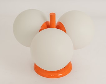 1 of 3Midcentury Orbital Ceiling /Wall Lamp in Orange by Kaiser, Germany, 1970s