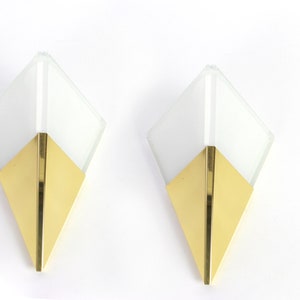 Pair of Mid Century Glass  Wall Sconces by Limburg, Germany, 1970s