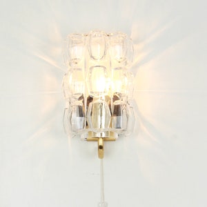 1 of 2 Wall Light Sconce Glass by Limburg, Germany, 1960s