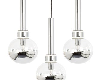 1 of 3 Large Designer Pendant light for Staff Leuchten, Germany, 1970s