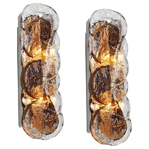 1 of 2 Pairs of Large Kalmar Murano Glass Sconces Wall Lights Citrus, Austria, 1960s
