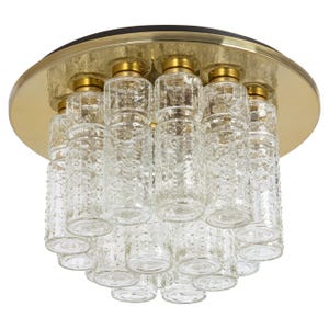 1 of 5 Large Limburg Glass Flush Mount, Germany, 1970s