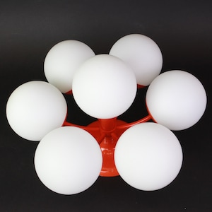 Mid Century Flush mount in Orange by Kaiser - Germany 1960s