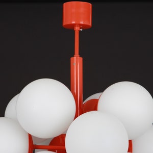 Mid Century Sputnik Orange Ceiling Lamp Pendant by Kaiser - Germany 1960s image 3