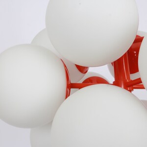 Mid Century Sputnik Orange Ceiling Lamp Pendant by Kaiser - Germany 1960s image 2