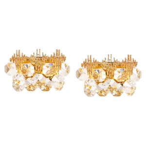Pair of Crystal Wall Lights, Sciolari Design, Palwa, Germany, 1960s