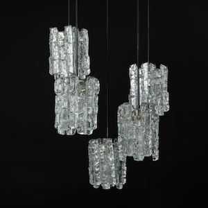 Stunning Designer Cascading Chandelier Murano Glass by Kalmar, Austria, 1970s