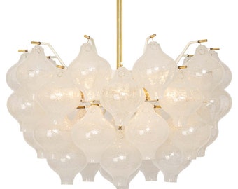 1 of 3 Large Tulipan Glass Chandelier by Kalmar, Austria, 1960s