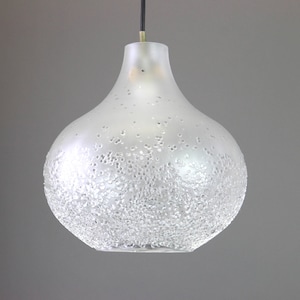 1 of 3 Mid Century Glass Ball Pendant Ceiling lamp Series Patmos, Peill & Putzler, Germany, 70s