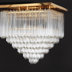 Venini Curved Glass Pendant Light, Italy, 1970s