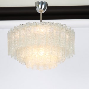 Doria Ice Glass Tubes Chandelier, Germany, 1960s