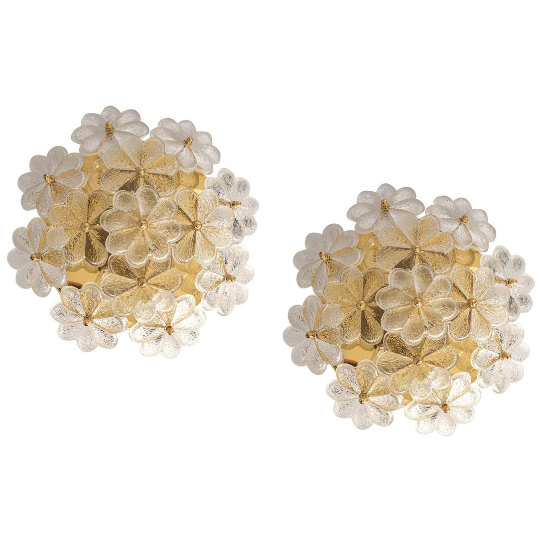 1 of 5 Stunning Murano Glass Flower Wall Light / Flush Mount Etsy