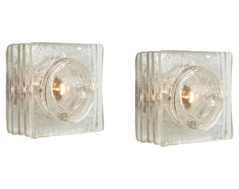 Pair of Cubic Mid-Century Wall Sconce in style of Poliarte, 1970s