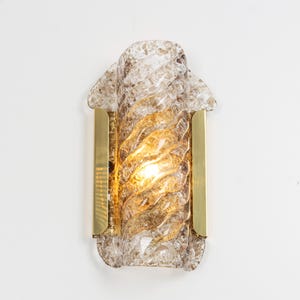 1 of 4 Pairs of Dark-Toned Murano Glass Wall Sconces by Kaiser, Germany, 1970s image 4