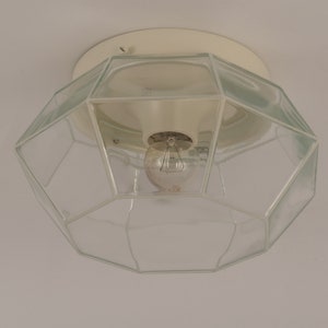 1 of 4 White Clear Glass Flush Mount by Limburg, Germany, 1960s