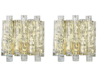1 of 2 Pairs of Large Murano Glass Wall Sconces by Doria, Germany, 1960s