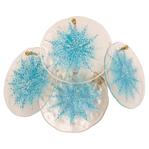 Vistosi Blue Glass Disc Wall Light, Italie, années 1960