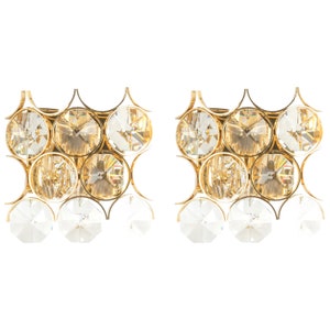 1 of 2 Pairs of Crystal Wall Lights, Sciolari Design, Palwa, Germany, 1960s