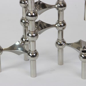 70s Mid century Candle Holder Chrome Nagel Candlestick Set of 12 Pieces image 3