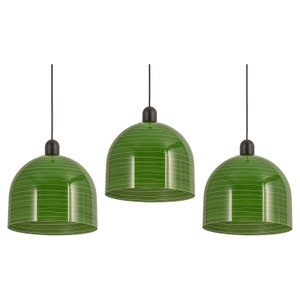 1 of 5 Green Glass Pendant Light by Peill Putzler, Germany, 1970
