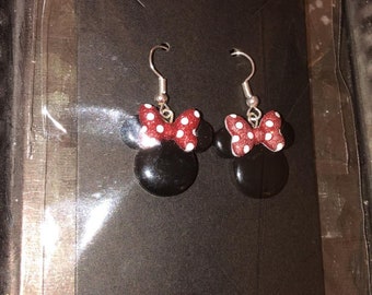 Mouse with Bow Earrings