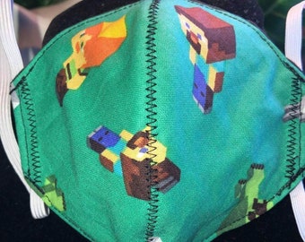 Small Distorted Block People Cotton Face Masks