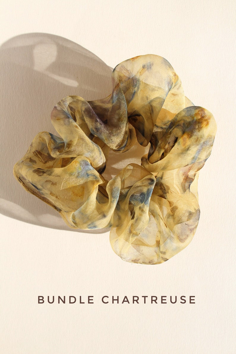 Silk Organza Scrunchie // Plant Dyed Scrunchie zdjęcie 7