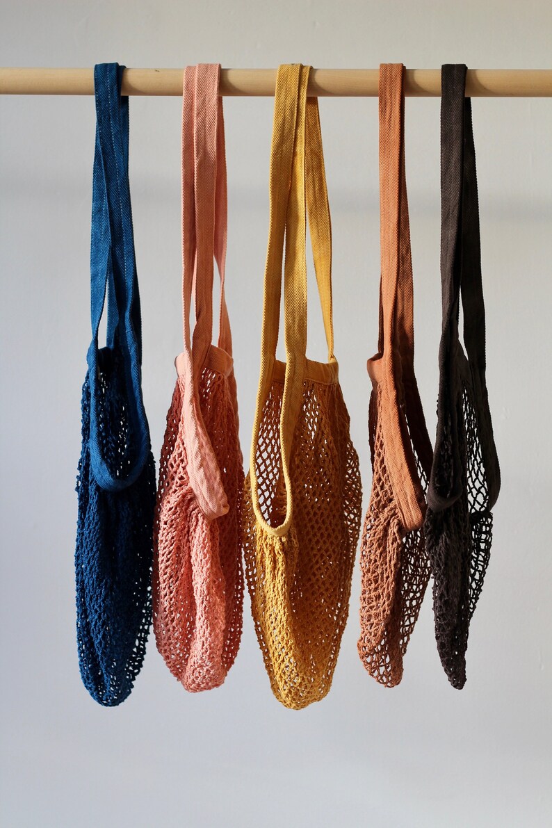 String Net Bag// Market Bag // Naturally Dyed Bag // Net Bag Etsy