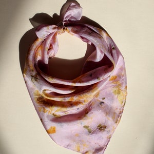 Botanically dyed silk scarf// hand dyed silk // plant dyed scarf // naturally dyed silk