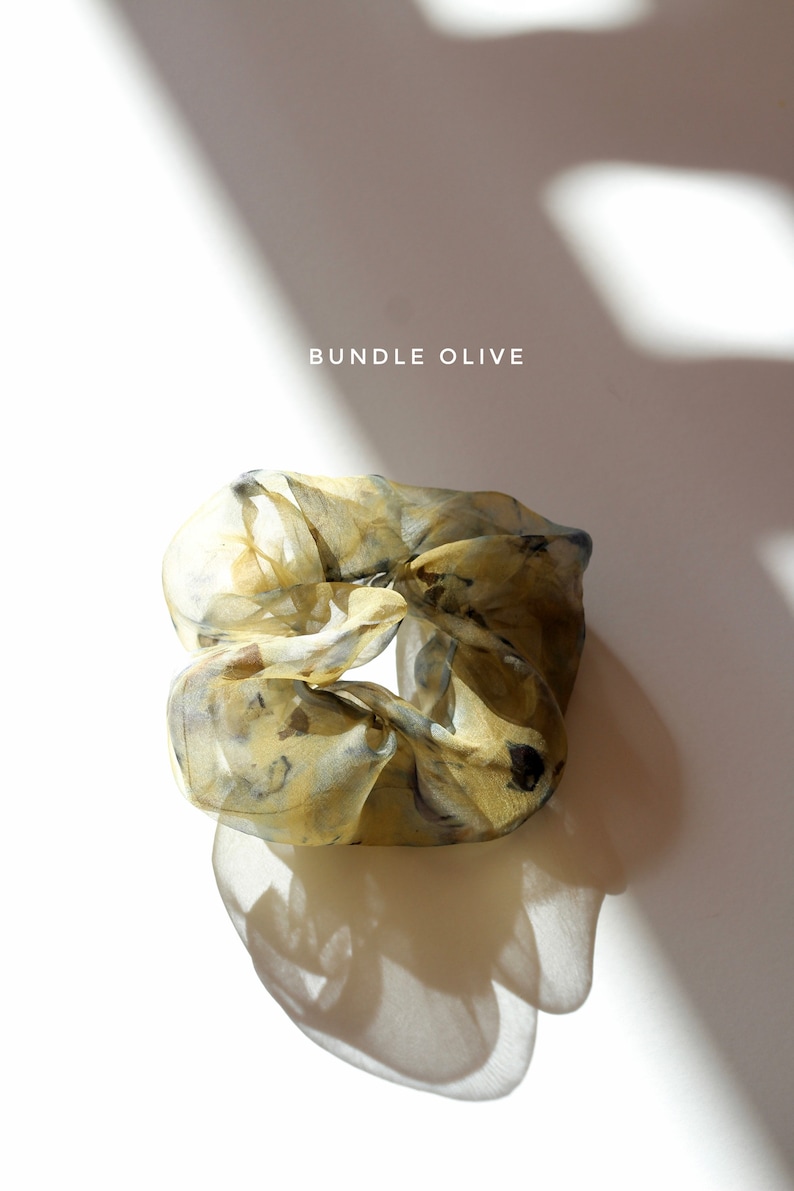 Silk Organza Scrunchie // Plant Dyed Scrunchie zdjęcie 5