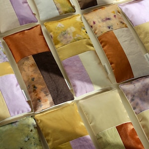 Patchwork silk aromatherapy eye pillow // yoga mask //relaxation pillow // naturally dyed silk pillow// patchwork meditation pillow //