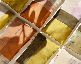 Patchwork silk aromatherapy eye pillow // yoga mask //relaxation pillow // naturally dyed silk pillow// patchwork meditation pillow //