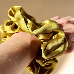 Satin silk hair scrunchie // plant dyed hair tie // naturally dyed scrunchies // naturally dyed hair tie image 10
