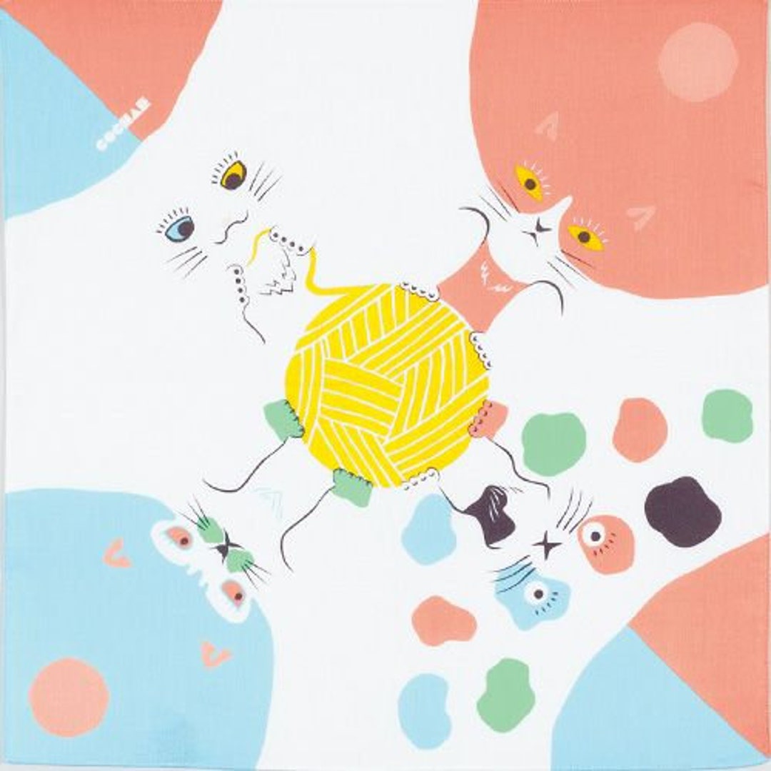 [Kokka Lifestyle] Lightweigt Cotton Furoshiki - Cat