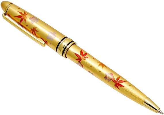 Kanazawa Gold Leaf Maki-e Ballpoint Pen Cherry Blossom and Japanese Maple 