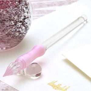 Japanese Glass Dip Pen - Pastel Pink, Gifts for Writers