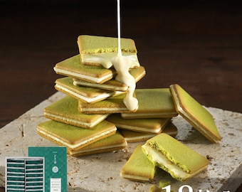 Matcha Green Tea Langue de chat 18 pcs, Japanese Sweets, Kyoto Sweets