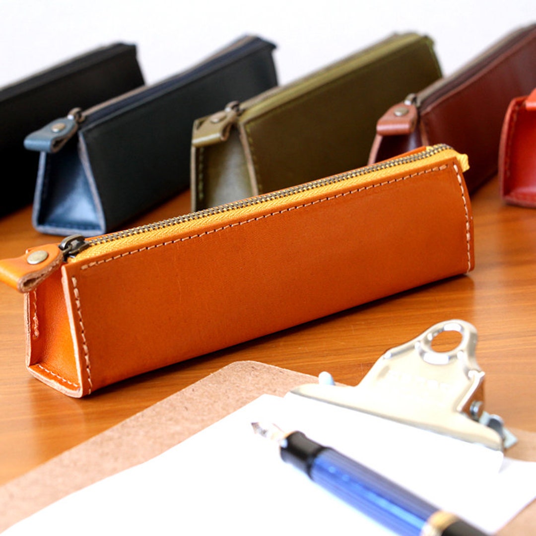 Beige Japanese buffalo pen case - Luxury leathergoods