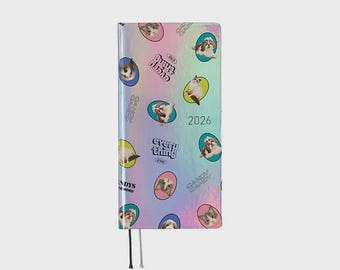 Hobonichi Techo 2026 Spring April Start - Candy Stripper: Random Dog & Cat (Aurora) Weeks Hardcover Book - Japanese Edition
